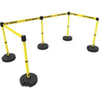PLUS Barrier Post Set X5, Plastic, 42" H, Yellow Tape, 15' Tape Length Meunier Outillage Industriel