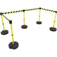 PLUS Barrier Post Set X5, Plastic, 42" H, Yellow Tape, 15' Tape Length Meunier Outillage Industriel