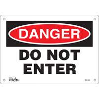 Enseigne Do Not Enter, 7" x 10", Plastique, Anglais Meunier Outillage Industriel