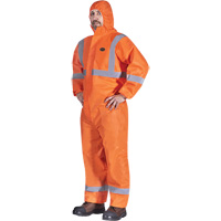 2077 Combinaisons &agrave; capuchon avec ruban r&eacute;fl&eacute;chissant, Petit, Orange, SMS Meunier Outillage Industriel
