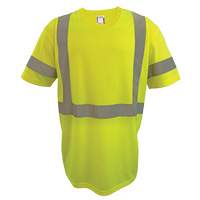 Chemise de s&eacute;curit&eacute; &agrave; manches courtes, Polyester, 2T-Grand, Jaune lime haute visibilit&eacute; Meunier Outillage Industriel