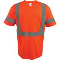 Chemise de s&eacute;curit&eacute; &agrave; manches courtes, Polyester, 2T-Grand, Orange haute visibilit&eacute; Meunier Outillage Industriel