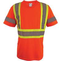 Chemise de s&eacute;curit&eacute; &agrave; manches courtes, Polyester, 2T-Grand, Orange haute visibilit&eacute; Meunier Outillage Industriel