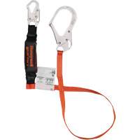 Titan Shock-Absorbing Lanyard, 6', Locking Rebar Hook Center, Locking Snap Hook Leg Ends, Polyester Meunier Outillage Industriel