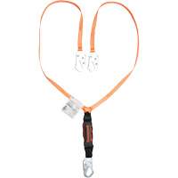 Titan Shock-Absorbing Lanyard, 6', Locking Snap Hook Center, Locking Snap Hook Leg Ends, Polyester Meunier Outillage Industriel