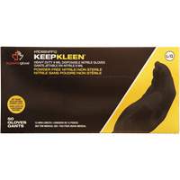 KeepKleen&reg; Disposable Gloves, Large, Nitrile, 8-mil, Powder-Free, Black Meunier Outillage Industriel