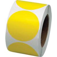 Pastilles de marquage colorées, Cercle, 3" lo x 3" la, Jaune, Vinyle SGW782 | Meunier Outillage Industriel