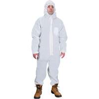 Hooded Coveralls, Medium, White, SMS Meunier Outillage Industriel