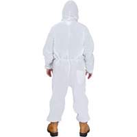 Hooded Coveralls, Medium, White, SMS Meunier Outillage Industriel