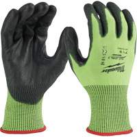 Gants &agrave; haute visibilit&eacute; enduits par trempage, Taille 2T-Grand, Calibre 15, Rev&ecirc;tement Polyur&eacute;thane, Enveloppe en Poly&eacute;thyl&egrave;ne, ASTM ANSI niveau A5 Meunier Outillage Industriel