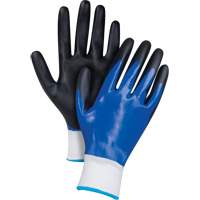 Black & Blue Coated Gloves, Small, Foam Nitrile Coating, 15 Gauge, Nylon Shell SGX782 | Meunier Outillage Industriel
