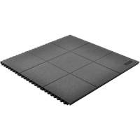 Tapis antifatigue &agrave; imbrication Cushion-Ease, Rugueux, 3' x 3' x 3/4", Noir, Caoutchouc naturel Meunier Outillage Industriel