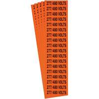 "277/480 Volts" Conduit & Voltage Labels, 1/2" x 2-1/4", Cloth/Vinyl, English Meunier Outillage Industriel