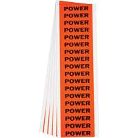"Power" Conduit & Voltage Labels, 1/2" x 2-1/4", Cloth/Vinyl, English Meunier Outillage Industriel
