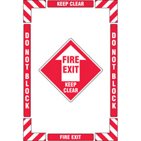Trousse de marquage du sol ?Fire Exit? (sortie de secours), Adh&eacute;sif, Anglais avec pictogramme Meunier Outillage Industriel