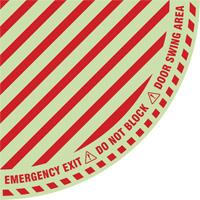 Signalisation au sol ?Emergency Exit? (sortie de secours) pour porte battante en quart de cercle, Adh&eacute;sif, Anglais avec pictogramme Meunier Outillage Industriel