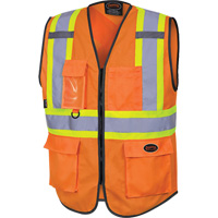 6958 Gilet de s&eacute;curit&eacute; &agrave; fermeture &eacute;clair avant, Orange haute visibilit&eacute;, Petit, Polyester Meunier Outillage Industriel