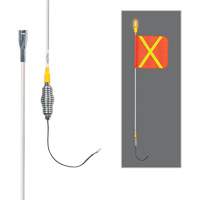 All-Weather Super-Duty Warning Whips with Constant LED Light, Spring Mount, 3' High, Orange with Reflective X SGY855 | Meunier Outillage Industriel