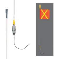 All-Weather Super-Duty Warning Whips with Constant LED Light, Spring Mount, 5' High, Orange with Reflective X SGY856 | Meunier Outillage Industriel