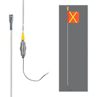 All-Weather Super-Duty Warning Whips with Constant LED Light, Spring Mount, 12' High, Orange with Reflective X SGY860 | Meunier Outillage Industriel