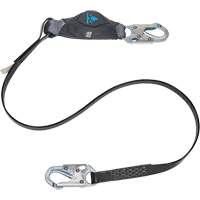 Anti-Corrosion Energy Absorbing Lanyard, 6', Snap Hook Center, Snap Hook Leg Ends, Polyester Meunier Outillage Industriel
