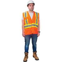 CSA-Compliant High-Visibility Surveyor Vest, High Visibility Orange, Medium, Polyester Meunier Outillage Industriel