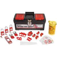 Electrical Lockout Tagout Kit with Nylon Safety Lockout Padlocks in Toolbox, Electrical Kit, 33 Components Meunier Outillage Industriel