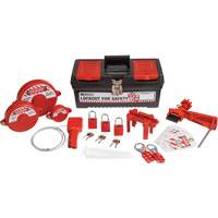 Lockout Tagout Kit with Aluminum Safety Padlocks in Toolbox, Valve Kit, 32 Components Meunier Outillage Industriel