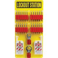 Lockout Board with Keyed Alike Nylon Safety Lockout Padlocks, Plastic Padlocks, 24 Padlock Capacity, Padlocks Included Meunier Outillage Industriel