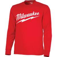 Heavy-Duty Long-Sleeved T-Shirt with Milwaukee<sup>®</sup> Logo, Men's, Small, Red SHC495 | Meunier Outillage Industriel