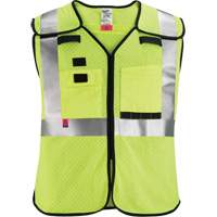Gilet de s&eacute;curit&eacute; &agrave; maille d&eacute;tachable, Noir/Jaune lime haute visibilit&eacute;, Moyen/Petit Meunier Outillage Industriel