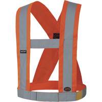 4" Wide Adjustable Safety Sash, CSA Z96 Class 1, High Visibility Orange, Silver Reflective Colour, One Size SHC855 | Meunier Outillage Industriel