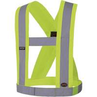 4" Wide Adjustable Safety Sash, CSA Z96 Class 1, High Visibility Lime-Yellow, Silver Reflective Colour, One Size SHC856 | Meunier Outillage Industriel