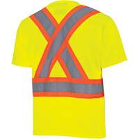 6991 Bird's-Eye Safety Shirt, Polyester, 3X-Large, High Visibility Lime-Yellow Meunier Outillage Industriel