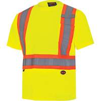 6991 Bird's-Eye Safety Shirt, Polyester, 3X-Large, High Visibility Lime-Yellow Meunier Outillage Industriel