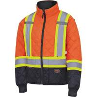 5015 Manteau matelass&eacute; pour cong&eacute;lateur, Polyester, Noir/Orange haute visibilit&eacute;, T-petit Meunier Outillage Industriel