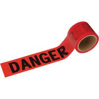 Danger Tape, Bilingual, 3" W x 200' L, 1.5 mils, Black on Red SHE797 | Meunier Outillage Industriel