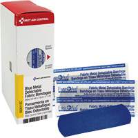 Fabric Blue Detectable Bandages, Rectangular/Square, 1", Fabric Metal Detectable, Sterile SHE879 | Meunier Outillage Industriel