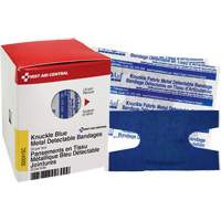 Knuckle Blue Detectable Bandages, Knuckle, Fabric Metal Detectable, Sterile SHE881 | Meunier Outillage Industriel