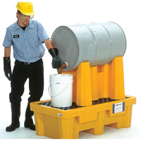 Syst&egrave;me de confinement Ultra-Drum pour 1 baril avec drain, 52" lo x 29" la x 49,5" ha, 750 gal. US Capacit&eacute; Meunier Outillage Industriel
