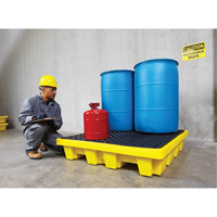 Ultra-Spill Pallet emboitable, 4 barils, Capacit&eacute; de d&eacute;versement 66 gal. US, 51" x 51" x 10" Meunier Outillage Industriel