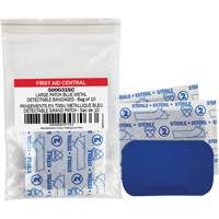 Blue Adhesive Bandages, Rectangular/Square, 3", Fabric Metal Detectable, Non-Sterile SHG048 | Meunier Outillage Industriel