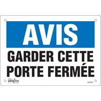 "Porte ferm&eacute;e" Sign, 7" x 10", Vinyl, French Meunier Outillage Industriel