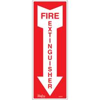 "Fire Extinguisher" Sign, 5" x 14", Vinyl, English with Pictogram Meunier Outillage Industriel