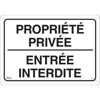 "Propri&eacute;t&eacute; priv&eacute;e" Sign, 14" x 20", Aluminum, French Meunier Outillage Industriel