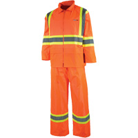 Sealed Rain Suit, Nylon/PVC, X-Small, High Visibility Orange SHH318 | Meunier Outillage Industriel