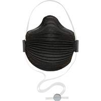 Masques jetables AirWave s&eacute;rie M noirs avec SmartStrap et embout nasal, N95, Certifi&eacute; NIOSH, Moyen/grand Meunier Outillage Industriel