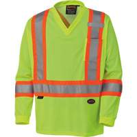 6985 Chandail de s&eacute;curit&eacute; &agrave; manches longues pour circulation en micromaille, Petit, Jaune lime haute visibilit&eacute; Meunier Outillage Industriel