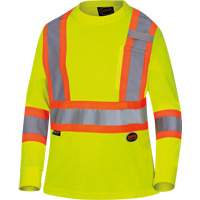 6969 Chandail de s&eacute;curit&eacute; &agrave; manches longues en il-de-perdrix pour femme, Polyester, T-petit, Jaune lime haute visibilit&eacute; Meunier Outillage Industriel