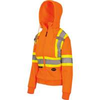 6924W Chandail &agrave; capuchon en molleton avec fermeture &agrave; glissi&egrave;re, Polyester, T-petit, Orange haute visibilit&eacute; Meunier Outillage Industriel